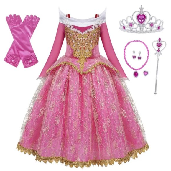 Boutique | Dresses | New 5t Girls Aurora Princess Pink Dress W Accessories  From Sleeping Beauty | Poshmark